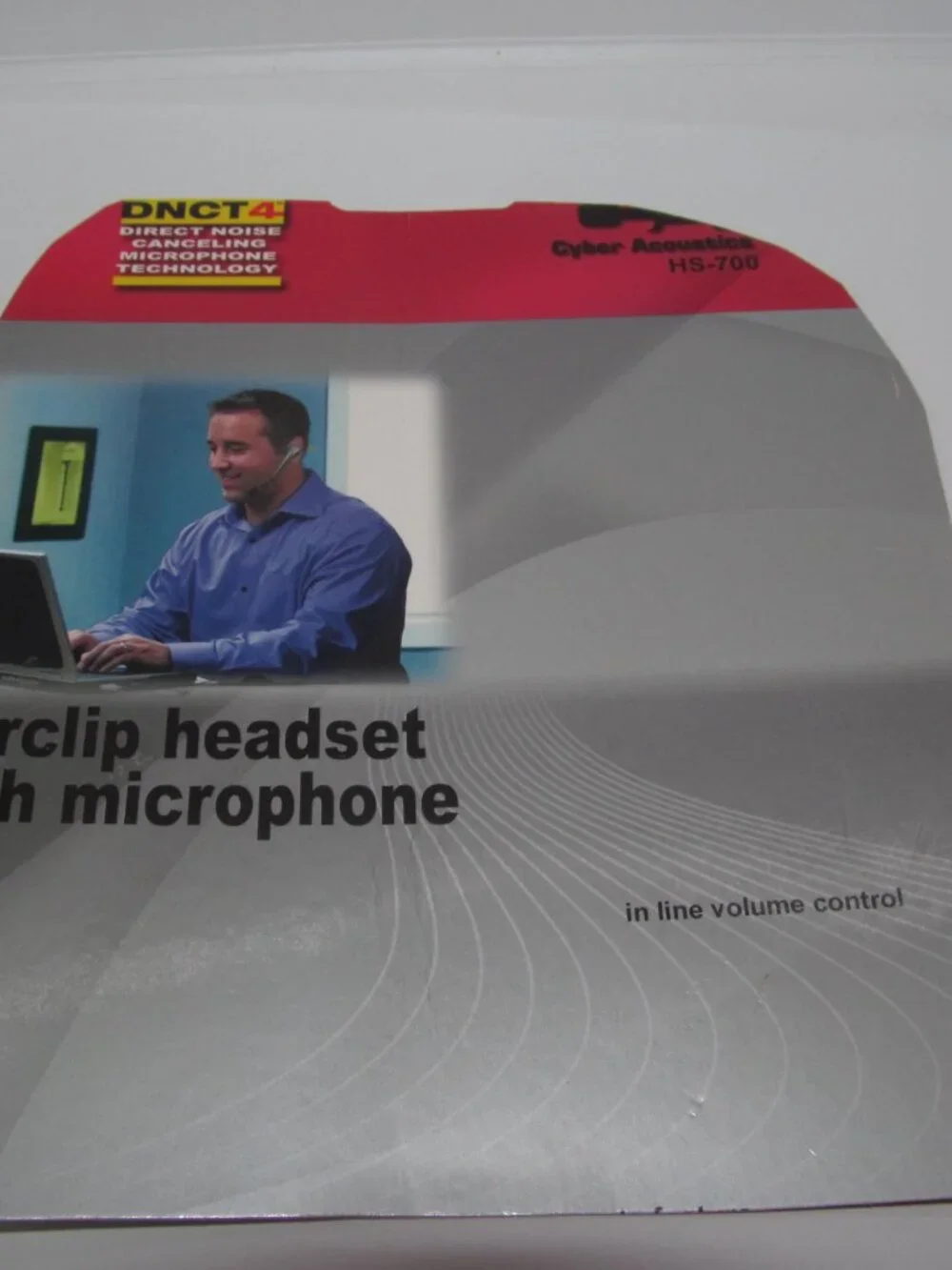 Cyber Acoustics HS-700 Vintage 2000's Y2k Earclip Headset + Microphone & Volume